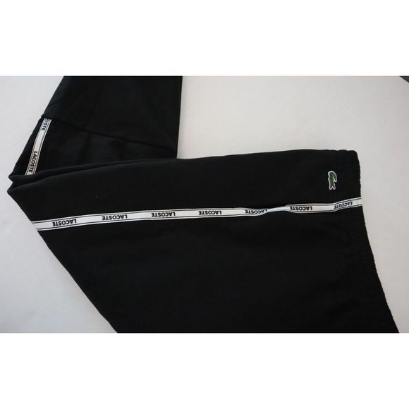 Lacoste XH120851 Men Sz 4XL Black Branded Bands Skinny Fleece Jogging Pants $120 - Picture 8 of 12